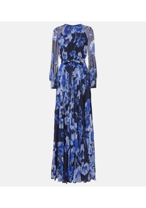 Erdem Floral pleated voile gown