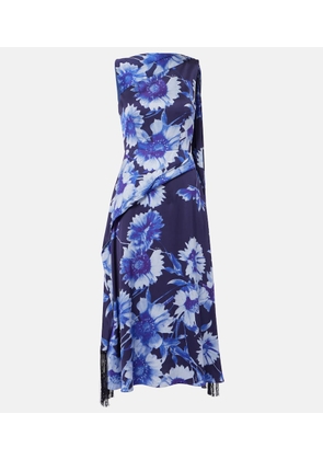 Erdem Draped floral cocktail dress