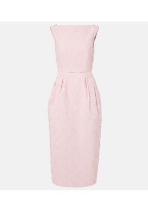 Erdem Embroidered floral canvas midi dress