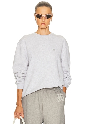 Acne Studios Faihra U Melange Face Crewneck Sweater in Pale Grey Melange - Light Grey. Size L (also in S).