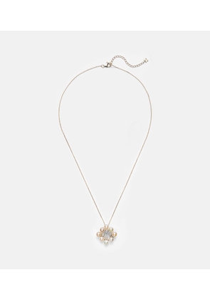 Mateo Cluster 14kt gold pendant necklace with pearls and diamonds