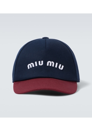 Miu Miu Logo cotton drill baseball cap
