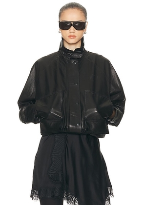 Brandon Maxwell Harper Balloon Jacket in Black - Black. Size S (also in ).