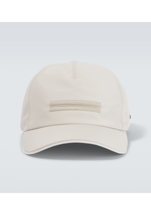 Zegna Logo leather-trimmed baseball cap