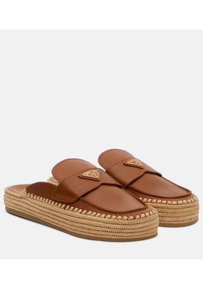 Prada Leather espadrille mules