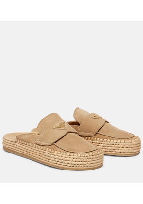 Prada Suede espadrille mules