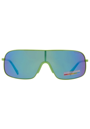 Polaroid Polarized Grey Green Mirror Shield Unisex Sunglasses PLD 6222/S 01ED/5Z 99