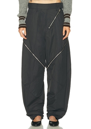 THE ATTICO Zipper Long Pant in Dark Grey - Charcoal. Size 36 (also in 38, 40, 42, 44).