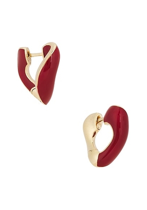 Bottega Veneta Ena Earrings in Syrup - Red. Size all.