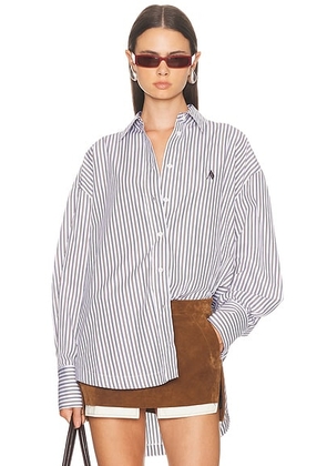 THE ATTICO Striped Shirt in Multicolor - White,Blue. Size 42 (also in 44).