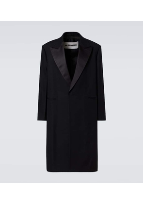 Jil Sander Silk-trimmed wool coat