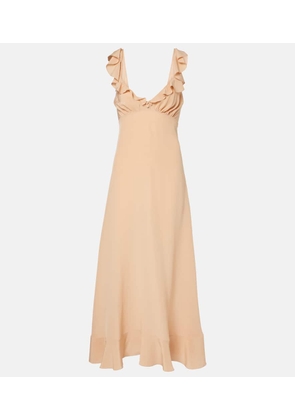 Chloe Ruffled silk crepe de chine maxi dress