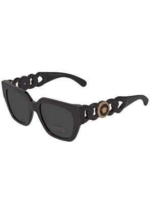 Versace Dark Grey Square Ladies Sunglasses VE4409 GB1/87 53