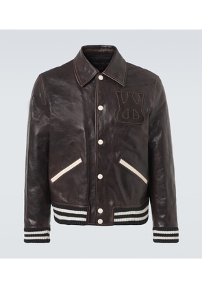 Wales Bonner Prince leather varsity jacket