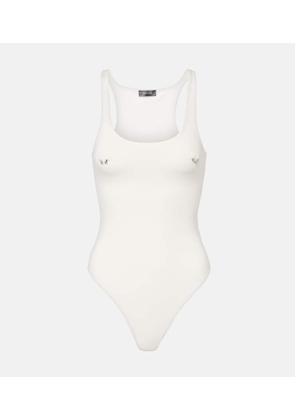 Mugler Embellished cotton bodysuit