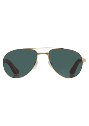 Cartier Santos de Cartier Polarized Green Pilot Mens Sunglasses CT0495S 002 59