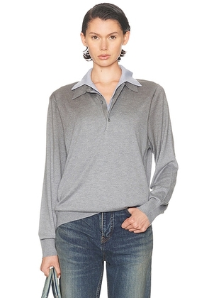 Acne Studios Koyat Silky Wool Sweater in Sky Blue & Light Grey Melange - Grey. Size M (also in ).