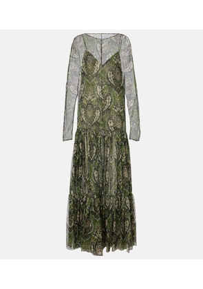 Saint Laurent Paisley silk crepon maxi dress