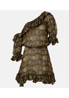 Saint Laurent Ruffled one-shoulder minidress