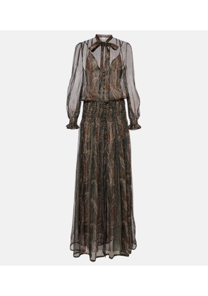 Saint Laurent Paisley silk-blend crepon maxi dress