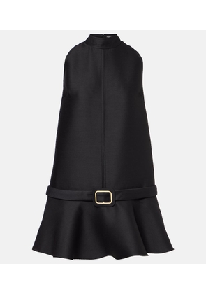 Tom Ford Belted wool and silk crepe minidress