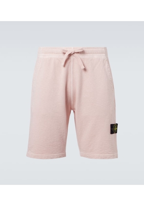 Stone Island Logo cotton fleece shorts