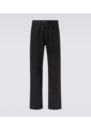 The Row Hartley mid-rise linen straight jeans
