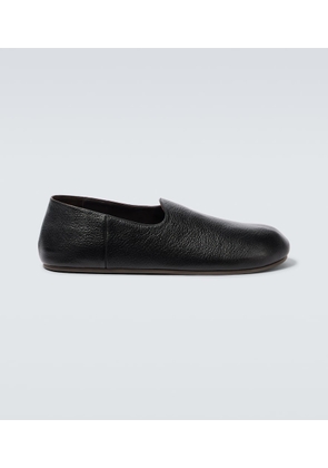 The Row Hugh leather slip-on shoes