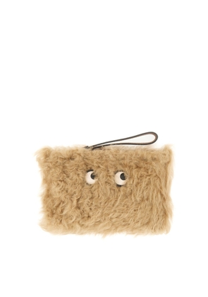 Anya Hindmarch Shearling Eyes Clutch Bag