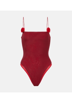 Oseree Floral-applique swimsuit