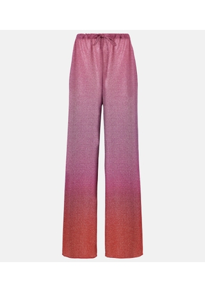 Oseree Lumiere lame wide-leg pants