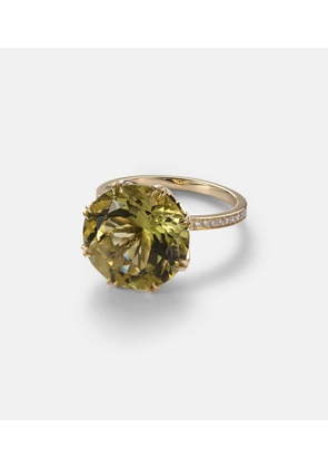 Ileana Makri 18kt gold ring with topaz and diamonds