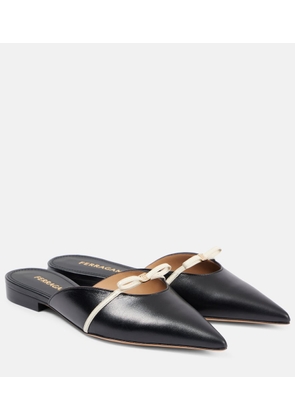 Ferragamo Bow-detail leather mules