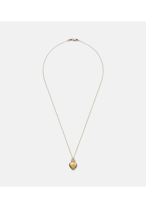 Ileana Makri Flame Heart 18kt gold pendant necklace with diamonds