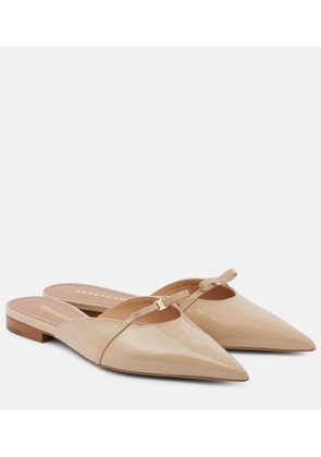 Ferragamo Bow-detail patent leather mules