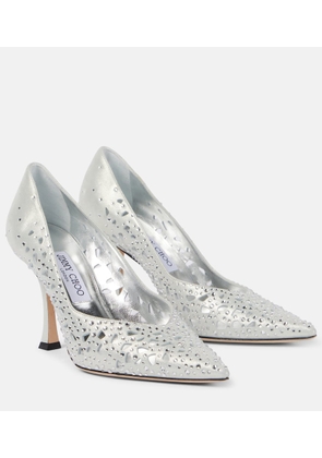 Jimmy Choo Ziri 90 embellished suede pumps