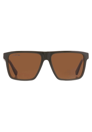 Lacoste Brown Square Mens Sunglasses L6027S 275 57