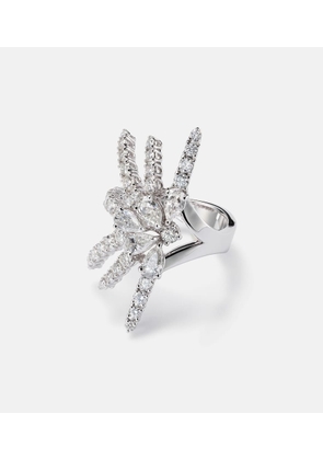 Yeprem Y-Not 18kt white gold ring with diamonds