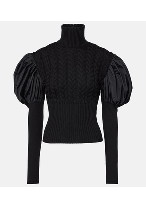Max Mara Fune taffeta-trimmed wool-blend sweater