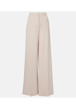 Max Mara Corea cotton and wool jersey wide-leg pants