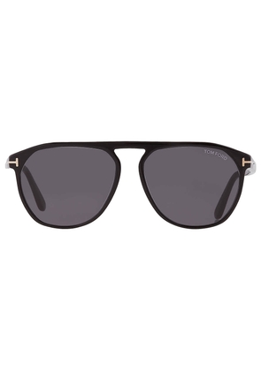 Tom Ford Jasper Smoke Pilot Mens Sunglasses FT0835 01A 58