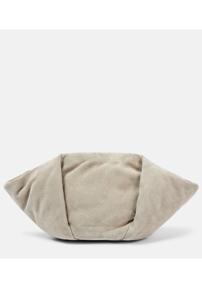 Brunello Cucinelli Fold-Over Small suede clutch