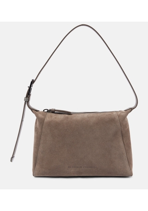 Brunello Cucinelli Duo Small suede shoulder bag