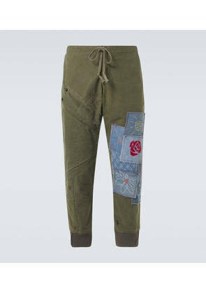 Greg Lauren Patchwork cotton sweatpants