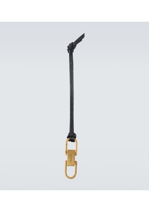 Saint Laurent Kiss Kiss leather-trimmed keychain