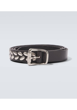 Lemaire Almond Stud leather belt