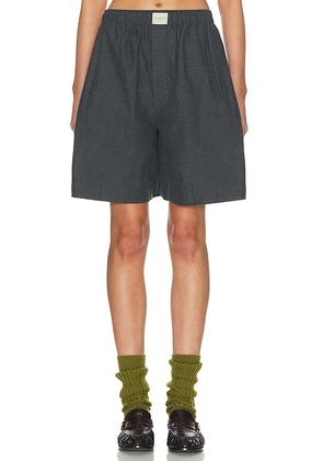 Comme Si La Boxer Bermuda Flannel Short in Dark Grey Twill - Grey. Size XS (also in ).