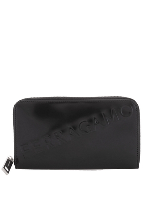 Salvatore Ferragamo Mens Embossed Long Leather Wallet