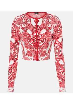 Etro Paisley cropped cardigan