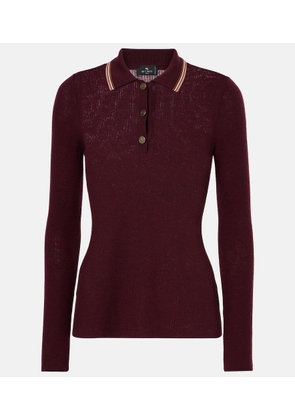 Etro Printed wool and cotton polo sweater